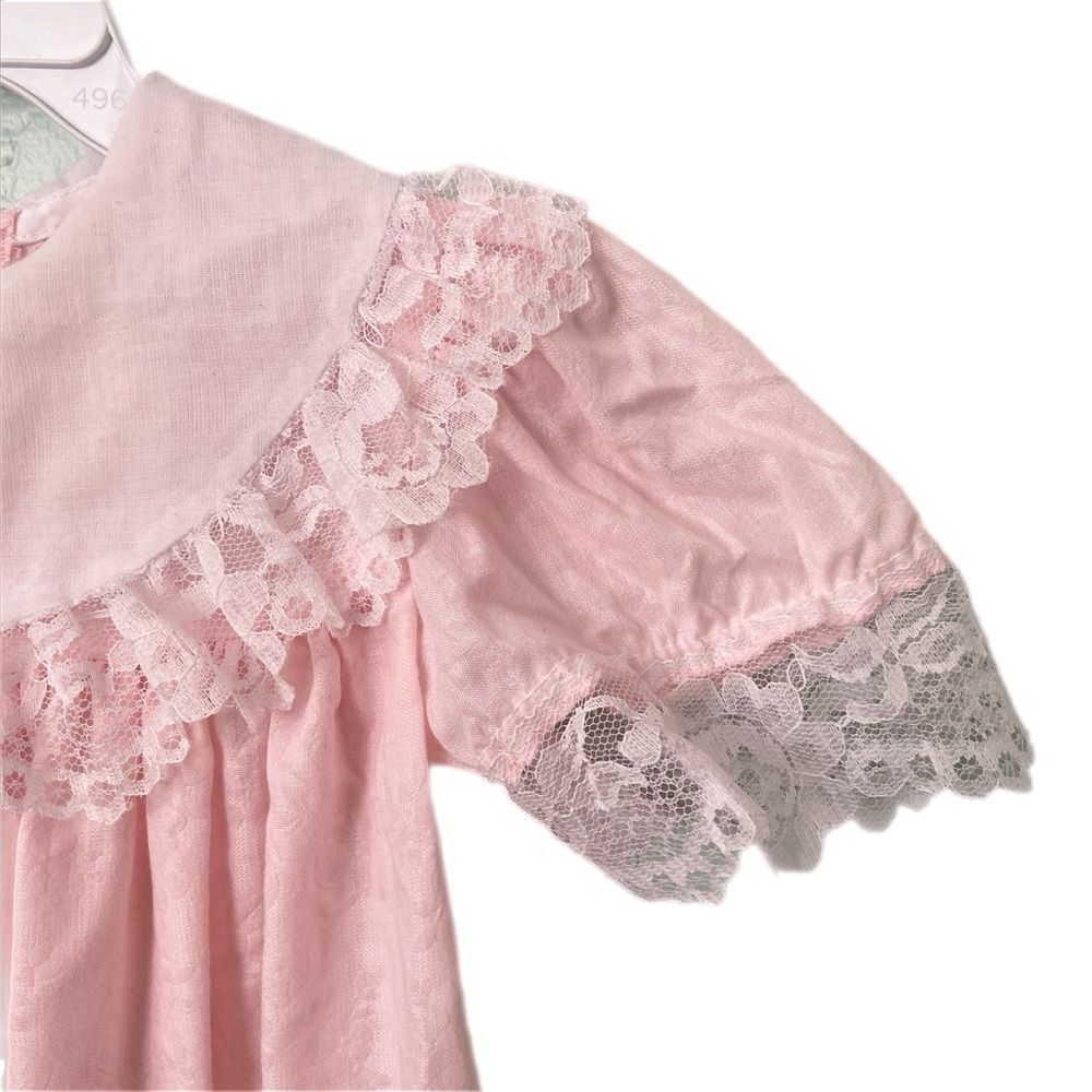Vintage JoLene Pink Lace Dress Made in USA in Size 2T - Picture 3 of 7